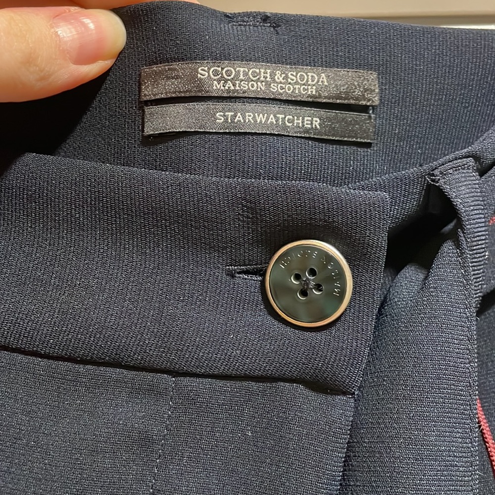 Scotch & Soda Navy Blue Skirt, NWT, High Waisted, Belted with front pockets - Picture 5 of 6